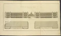 An illustration from Monumens érigés en France à la gloire de Louis XV : précédés d'un tableau du progrès des arts & des sciences sous ce règne, ainsi que d'une description des honneurs & des monumens de gloire accordés aux grands hommes, tant chez les anciens que chez les modernes : et suivis d'un choix des principaux projets qui ont été proposés, pour placer la statue du roi dans les différens quartiers de Paris (1767)