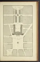 An illustration from Monumens érigés en France à la gloire de Louis XV : précédés d'un tableau du progrès des arts & des sciences sous ce règne, ainsi que d'une description des honneurs & des monumens de gloire accordés aux grands hommes, tant chez les anciens que chez les modernes : et suivis d'un choix des principaux projets qui ont été proposés, pour placer la statue du roi dans les différens quartiers de Paris (1767)