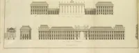 An illustration from Monumens érigés en France à la gloire de Louis XV : précédés d'un tableau du progrès des arts & des sciences sous ce règne, ainsi que d'une description des honneurs & des monumens de gloire accordés aux grands hommes, tant chez les anciens que chez les modernes : et suivis d'un choix des principaux projets qui ont été proposés, pour placer la statue du roi dans les différens quartiers de Paris (1767)