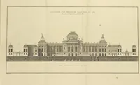 An illustration from Monumens érigés en France à la gloire de Louis XV : précédés d'un tableau du progrès des arts & des sciences sous ce règne, ainsi que d'une description des honneurs & des monumens de gloire accordés aux grands hommes, tant chez les anciens que chez les modernes : et suivis d'un choix des principaux projets qui ont été proposés, pour placer la statue du roi dans les différens quartiers de Paris (1767)