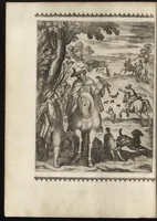 An illustration from Vccelliera, ouero, Discorso della natura, e proprieta di diuersi vccelli : e in particolare di que' che cantano, con il modo di prendergli, conoscergli, alleuargli, e mantenergli : e con le figure cauate dal vero, e diligentem[en]te intagliate in rame dal Tempesta, e dal Villamena (1684)