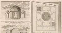 An illustration from Entwurff einer historischen Architectur : in Abbildung unterschiedener berühmten Gebäude, des Alterthums, und fremder Völcker, umb aus den Geschicht-Büchern, Gedächtnüss-Müntzen, Ruinen, und eigeholten wahrhafften Abrissen, von Augen zu stellen. In dem ersten Buche. Die von der Zeit vergrabene Bau-Arten der alten Jüden, Egÿptier, Sÿrer, Perser, und Griechen. In dem andren. Alte unbekante römische. In dem dritten. Einige fremde in- und ausser-europäische, als der Araber, und Türcken, etc. auch neue persianische, siamitische, sinesische und japonesische Gebäude. In dem vierten. Einige Gebäude von des autoris Erfindung und Zeichnung. (1725)