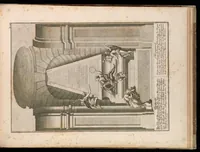 An illustration from Entwurff einer historischen Architectur : in Abbildung unterschiedener berühmten Gebäude, des Alterthums, und fremder Völcker, umb aus den Geschicht-Büchern, Gedächtnüss-Müntzen, Ruinen, und eigeholten wahrhafften Abrissen, von Augen zu stellen. In dem ersten Buche. Die von der Zeit vergrabene Bau-Arten der alten Jüden, Egÿptier, Sÿrer, Perser, und Griechen. In dem andren. Alte unbekante römische. In dem dritten. Einige fremde in- und ausser-europäische, als der Araber, und Türcken, etc. auch neue persianische, siamitische, sinesische und japonesische Gebäude. In dem vierten. Einige Gebäude von des autoris Erfindung und Zeichnung. (1725)