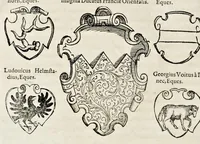 Picture 37 of 71 from Pandectae trivmphales, siue, Pomparvm et festorvm ac solennivm apparatvvm, conviviorvm, spectacvlorvm, simvlacrorvm bellicorvm equestrivm et pedestrivm, navmachiarum, ludorum deniq[ue] omnium nobiliorum, quot hactenus vbiq[ue] gentium re bello bene gesta ... edita concelebrataque sunt, tomi dvo : qvorvm prior de trivmphis ... heroum ... tractat : posterior ... hastilvdiorvm per Germaniam tradit initia ... (1586), leaf 665