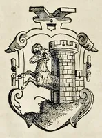 An illustration from Pandectae trivmphales, siue, Pomparvm et festorvm ac solennivm apparatvvm, conviviorvm, spectacvlorvm, simvlacrorvm bellicorvm equestrivm et pedestrivm, navmachiarum, ludorum deniq[ue] omnium nobiliorum, quot hactenus vbiq[ue] gentium re bello bene gesta ... edita concelebrataque sunt, tomi dvo : qvorvm prior de trivmphis ... heroum ... tractat : posterior ... hastilvdiorvm per Germaniam tradit initia ... (1586)