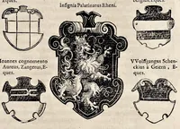 Picture 42 of 71 from Pandectae trivmphales, siue, Pomparvm et festorvm ac solennivm apparatvvm, conviviorvm, spectacvlorvm, simvlacrorvm bellicorvm equestrivm et pedestrivm, navmachiarum, ludorum deniq[ue] omnium nobiliorum, quot hactenus vbiq[ue] gentium re bello bene gesta ... edita concelebrataque sunt, tomi dvo : qvorvm prior de trivmphis ... heroum ... tractat : posterior ... hastilvdiorvm per Germaniam tradit initia ... (1586), leaf 690