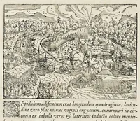 Picture 70 of 71 from Pandectae trivmphales, siue, Pomparvm et festorvm ac solennivm apparatvvm, conviviorvm, spectacvlorvm, simvlacrorvm bellicorvm equestrivm et pedestrivm, navmachiarum, ludorum deniq[ue] omnium nobiliorum, quot hactenus vbiq[ue] gentium re bello bene gesta ... edita concelebrataque sunt, tomi dvo : qvorvm prior de trivmphis ... heroum ... tractat : posterior ... hastilvdiorvm per Germaniam tradit initia ... (1586), leaf 945