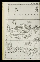An illustration from Geografia di M. Livio Sanvto, distinta in XII libri : ne' quali, oltra l'esplicatione di molti luoghi di Tolomeo e della Bussola, e dell' Aguglia, si dichiarano le prouincie, popoli, regni, città, porti, monti, fiumi, laghi, e costumi dell'Africa : con XII tauole di essa Africa in dissegno di rame : aggiuntiui de piu tre indicci da M. Giovan Carlo Saraceni (1588)