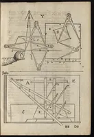 An illustration from Perspectiva : hierinnen auffs kürtzte beschrieben, mit Exempeln eröffnet vnd an Tag gegeben wird, ein newer besonder kurtzer, doch gerechter vnd sehr leichter Weg, wie allerley Ding, es seyen Corpora, Gebäw, oder was möglich zuerdencken vnd in Grund zulegen ist, verruckt oder vnverruckt, ferner in die Perspectif gebracht werden mag, ohn einige vergebliche Linie, Riss vnd Puncten [et]c, dergleichen Weg bisshero noch nicht bekannt gewesen (1595)