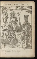 An illustration from Le imagini de i dei de gli antichi : nelle qvali si contengono gl'idoli, riti, ceremonie, & altre cose appartenenti alla religione de gli antichi, con la loro espositione & con bellissime & accomodate figure nouamente ristampate et con esserui citati i luoci de gli autori stessi di donde molte cose sono cauate con molta diligenza riuiste e ricorrette (1581)