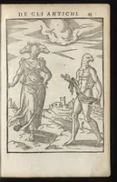 An illustration from Le imagini de i dei de gli antichi : nelle qvali si contengono gl'idoli, riti, ceremonie, & altre cose appartenenti alla religione de gli antichi, con la loro espositione & con bellissime & accomodate figure nouamente ristampate et con esserui citati i luoci de gli autori stessi di donde molte cose sono cauate con molta diligenza riuiste e ricorrette (1581)