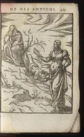 An illustration from Le imagini de i dei de gli antichi : nelle qvali si contengono gl'idoli, riti, ceremonie, & altre cose appartenenti alla religione de gli antichi, con la loro espositione & con bellissime & accomodate figure nouamente ristampate et con esserui citati i luoci de gli autori stessi di donde molte cose sono cauate con molta diligenza riuiste e ricorrette (1581)