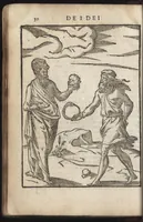An illustration from Le imagini de i dei de gli antichi : nelle qvali si contengono gl'idoli, riti, ceremonie, & altre cose appartenenti alla religione de gli antichi, con la loro espositione & con bellissime & accomodate figure nouamente ristampate et con esserui citati i luoci de gli autori stessi di donde molte cose sono cauate con molta diligenza riuiste e ricorrette (1581)