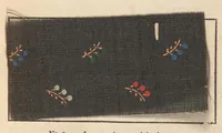 An illustration from Méthode pratique d'impression des tissus en couleurs : mates, dorées, argentées, bronzées, veloutées et perlées : applicable aus étoffes reteintes, aux tissus en pièces, aus rubans, aux peaux, toiles cirées, moleskines, aux papiers de fantaisie, à la chapellerie, aux cachets et marques de fabrique, etc (1873)