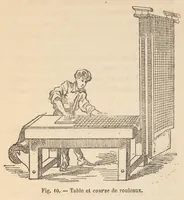 Picture 13 of 14 from Méthode pratique d'impression des tissus en couleurs : mates, dorées, argentées, bronzées, veloutées et perlées : applicable aus étoffes reteintes, aux tissus en pièces, aus rubans, aux peaux, toiles cirées, moleskines, aux papiers de fantaisie, à la chapellerie, aux cachets et marques de fabrique, etc (1873), leaf 66