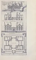 An illustration from Liure d'architecture de Iacques Androuet, du Cerceau : auquel sont contenues diuerses ordonnances de plants et éleuations de bastiment pour seigneurs, gentilshommes, & autres ... : tres-vtile et necessaire a ceux qui veulent bastir, à ce qu'ils soient instruits, & cognoissent les frais & la despense qu'il y conuient faire (1615)