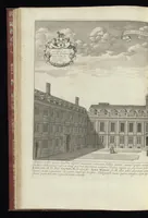 An illustration from Cantabrigia illustrata, sive, Omnium celeberrimae istius universitatis collegiorum, aularum, bibliothecae academicae, scholarum publicarum, Sacelli Coll. Regalis, nec non totius oppidi ichnographia (1690)