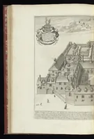 An illustration from Cantabrigia illustrata, sive, Omnium celeberrimae istius universitatis collegiorum, aularum, bibliothecae academicae, scholarum publicarum, Sacelli Coll. Regalis, nec non totius oppidi ichnographia (1690)