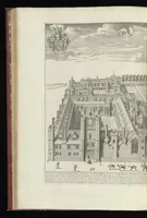 An illustration from Cantabrigia illustrata, sive, Omnium celeberrimae istius universitatis collegiorum, aularum, bibliothecae academicae, scholarum publicarum, Sacelli Coll. Regalis, nec non totius oppidi ichnographia (1690)