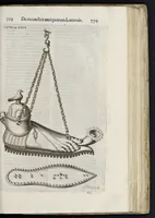 Picture 13 of 48 from De lucernis antiquorum reconditis libb. sex : in quibus earum recens inuentarum adhuc ardentium obseruationes multae primum afferuntur ... : explicatis diligenter abditissimis quaestionibus de ignium causis, origine, varietate, duratione, motu, & extinctu, de antiperistasi, fumo, cinere, lentore, mistis incombustibilibus, brutorum funeribus, & alijs naturae arcanis ... (1652), leaf 410