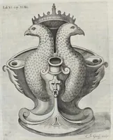 Picture 17 of 48 from De lucernis antiquorum reconditis libb. sex : in quibus earum recens inuentarum adhuc ardentium obseruationes multae primum afferuntur ... : explicatis diligenter abditissimis quaestionibus de ignium causis, origine, varietate, duratione, motu, & extinctu, de antiperistasi, fumo, cinere, lentore, mistis incombustibilibus, brutorum funeribus, & alijs naturae arcanis ... (1652), leaf 441