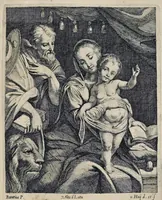 Picture 9 of 41 from Davidis Teniers Antuerpiensis, pictoris, et a cubiculis ser.mis principibus Leopoldo Guil. archiduci et Ioanni Austriaco, Theatrum pictorium : in quo exhibentur ipsius manu delineatae, eiusque curâ in aes incisae picturae archetipae italicae, quas ipse ser.mus archidux in pinacothecam suam Bruxellis collegit (1660), leaf 98