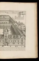 An illustration from Oxonia illustrata, sive, Omnium celeberrimae istius universitatis collegiorum, aularum, bibliothecae Bodleianae, scholarum publicarum, theatri Sheldoniani : nec non urbis totius scenographia (1675)