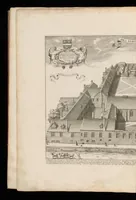 An illustration from Oxonia illustrata, sive, Omnium celeberrimae istius universitatis collegiorum, aularum, bibliothecae Bodleianae, scholarum publicarum, theatri Sheldoniani : nec non urbis totius scenographia (1675)