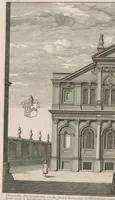 An illustration from Oxonia illustrata, sive, Omnium celeberrimae istius universitatis collegiorum, aularum, bibliothecae Bodleianae, scholarum publicarum, theatri Sheldoniani : nec non urbis totius scenographia (1675)