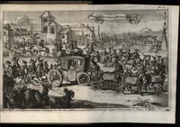 An illustration from Historisch verhael, of, Beschryving van de voyagie, gedaen onder de suite van den heere Koenraad van Klenk, extraordinaris ambassadeur van haer ho. mog. de heeren Staeten Generael en sijn hoogheyt den heere Prince van Orange, aan zijne zaarsche majesteyt van Moscovien : neven een pertinente beschrijvinge van het selve rijck ... : verciert met eenige koopere plaeten, en naeukeurigh beschreven (1677)