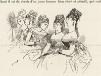 An illustration from La comédie de notre temps ... études au crayon et à la plume (1874)
