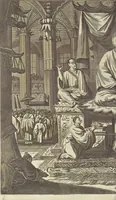 An illustration from Gedenkwaerdig bedryf der Nederlandsche Oost-Indische Maetschappye, op de kuste en in het keizerrijk van Taising of Sina : behelzende het tweede gezandschap aen den onder-koning Singlamong en veldheer Taising Lipoui, door Jan van Kampen en Konstantyn Nobel : vervolgt met een verhael van het voorgevallen des jaers zestien hondert drie en vier en zestig, op de kuste van Sina, en ontrent d'eilanden Tayowan, Formosa, Ay en Quemuy, onder't gezag van Balthasar Bort : en het derde gezandschap aen Konchy, Tartarsche keizer van Sina en Oost-Tartarye : onder beleit van zijne ed. Pieter van Hoorn : beneffens een beschryving van geheel Sina : verçiert doorgaens met verscheide kopere platen (1670)