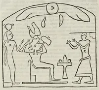 An illustration from Ad Alexandrum VII. Pont. Max. Obelisci Aegyptiaci : nuper inter Isaei Romani rudera effossi interpretatio hieroglyphica (1666)
