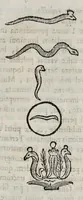 An illustration from Ad Alexandrum VII. Pont. Max. Obelisci Aegyptiaci : nuper inter Isaei Romani rudera effossi interpretatio hieroglyphica (1666)