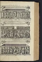An illustration from Roma subterranea novissima : in qva post Antonivm Bosivm antesignanvm, Jo. Severanum congreg. oratorii presbyterum, et celebres alios scriptores : antiqvua Christianorum et praecipue martyrum cœmeteria, tituli, monimenta, epitaphia, inscriptiones ac nobiliora sanctorum sepulchra : sex libris distincta illustrantur et quamplurimæ res ecclesiasticæ iconibus graphice describuntur, ac multiplici tum sacra, tum profana eruditione declarantur : cum duplici indice, capitum & rerum locupletissimo : opera et studio (1659)