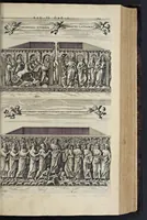 An illustration from Roma subterranea novissima : in qva post Antonivm Bosivm antesignanvm, Jo. Severanum congreg. oratorii presbyterum, et celebres alios scriptores : antiqvua Christianorum et praecipue martyrum cœmeteria, tituli, monimenta, epitaphia, inscriptiones ac nobiliora sanctorum sepulchra : sex libris distincta illustrantur et quamplurimæ res ecclesiasticæ iconibus graphice describuntur, ac multiplici tum sacra, tum profana eruditione declarantur : cum duplici indice, capitum & rerum locupletissimo : opera et studio (1659)