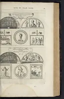 Picture 34 of 56 from Roma subterranea novissima : in qva post Antonivm Bosivm antesignanvm, Jo. Severanum congreg. oratorii presbyterum, et celebres alios scriptores : antiqvua Christianorum et praecipue martyrum cœmeteria, tituli, monimenta, epitaphia, inscriptiones ac nobiliora sanctorum sepulchra : sex libris distincta illustrantur et quamplurimæ res ecclesiasticæ iconibus graphice describuntur, ac multiplici tum sacra, tum profana eruditione declarantur : cum duplici indice, capitum & rerum locupletissimo : opera et studio (1659), leaf 498