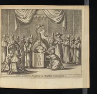 Picture 12 of 14 from Laurentii Banck Norcopensis Gothi, J.U.D. & profess. Frisii, Roma triumphans seu Actus inaugurationum & coronationum pontificum Romanorum & in spetie. Innocentii X. pont. max. brevis descriptio : cum omnibus triumphis & ceremoniis eidem actui additis. Accessit in fine appendix, de quarundam Roman. pontific. cerimoniarum origine. Cum triplici indice, capitum, rerum & verborum, ac Latino-Barbaro (1656), leaf 438