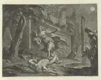 An illustration from Les Métamorphoses d'Ovide : en latin, traduites en françois, avec des remarques, et des explications historiques (1732)