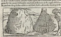 An illustration from Pirotechnia, li diece libri della pirotechnia : nelliquali si tratta non solo la diuersita delle minere, ma ancho quanto si ricerca alla prattica di effe : e di quanto s'appartiene all'arte della fusione ouer getto de metalli, e d'ogni altra cosa a questa somigliante (1550)