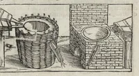 Picture 19 of 38 from Pirotechnia, li diece libri della pirotechnia : nelliquali si tratta non solo la diuersita delle minere, ma ancho quanto si ricerca alla prattica di effe : e di quanto s'appartiene all'arte della fusione ouer getto de metalli, e d'ogni altra cosa a questa somigliante (1550), leaf 226