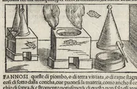 Picture 26 of 38 from Pirotechnia, li diece libri della pirotechnia : nelliquali si tratta non solo la diuersita delle minere, ma ancho quanto si ricerca alla prattica di effe : e di quanto s'appartiene all'arte della fusione ouer getto de metalli, e d'ogni altra cosa a questa somigliante (1550), leaf 267