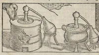 An illustration from Pirotechnia, li diece libri della pirotechnia : nelliquali si tratta non solo la diuersita delle minere, ma ancho quanto si ricerca alla prattica di effe : e di quanto s'appartiene all'arte della fusione ouer getto de metalli, e d'ogni altra cosa a questa somigliante (1550)