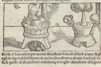 Picture 33 of 38 from Pirotechnia, li diece libri della pirotechnia : nelliquali si tratta non solo la diuersita delle minere, ma ancho quanto si ricerca alla prattica di effe : e di quanto s'appartiene all'arte della fusione ouer getto de metalli, e d'ogni altra cosa a questa somigliante (1550), leaf 277