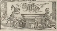 Picture 36 of 38 from Pirotechnia, li diece libri della pirotechnia : nelliquali si tratta non solo la diuersita delle minere, ma ancho quanto si ricerca alla prattica di effe : e di quanto s'appartiene all'arte della fusione ouer getto de metalli, e d'ogni altra cosa a questa somigliante (1550), leaf 298