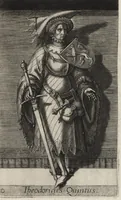 Picture 9 of 31 from Principes Hollandiae et Zelandiae, domini Frisiae : cvm genuinis ipsorum iconibus, à Theodorico Aquitaniae ad Iacobam Bauariae, diuersorum quondam pictorum opera, ad viuum sedulò depictis : nunc autem primum ex vetustissimis parietibus, in Carmelo obsessae vrbis Harlemi, per praesidiarios direpto, industria Guilielmi Thybauti repertis, ac sincerè vnà cum reliquorum principum figuris, ad instar probatissimorum exemplarium delineatis (1578), leaf 64