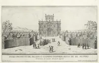 An illustration from Li giardini di Roma : con le loro piante alzate e vedvte in prospettiva (1670)