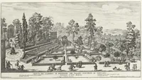 An illustration from Li giardini di Roma : con le loro piante alzate e vedvte in prospettiva (1670)