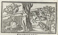 An illustration from Di Ovidio Le metamorphosi, cioe, Trasmutationi : tradotte dal latino diligentemente in uolgar uerso, con le sue allegorie, significatione & dichiaratione delle fabole in prosa (1533)