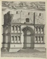 An illustration from Specvlvm Romanae magnificentiae : omnia fere qvaecvnq- in vrbe monvmenta extant partim ivxta antiqvam partim ivxta hodiernam formam accuratiss. delineata repraesentans : accesserunt non paucae tum antiquarum tum modernarum rerum urbis figurae nusquam antehac aeditae ... (1544)
